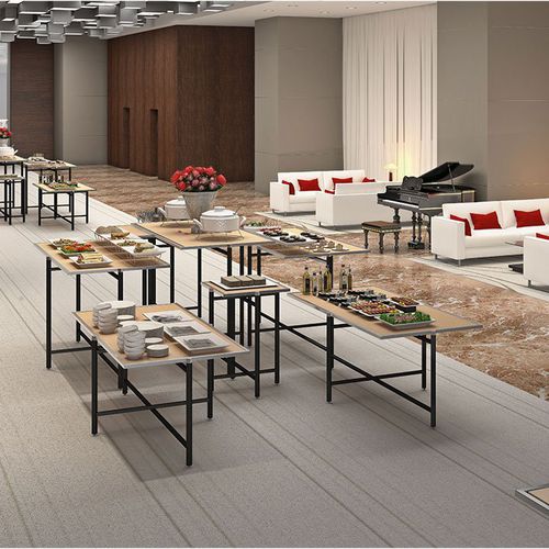 Tavolo da pranzo contemporaneo - DIAMOND CROSS - SICO - in laminato ad alta pressione / con supporto in acciaio / rettangolare