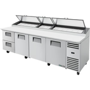 Tavolo di preparazione per pizza - TPP-AT-119D-2-HC - True Food International - in acciaio inossidabile / in polietilene / refrigerato
