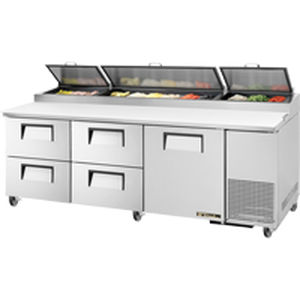 Tavolo di preparazione per pizza - TPP-93D-4 - True Food International - in acciaio inossidabile / refrigerato / professionale