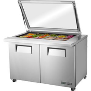 Tavolo di preparazione in acciaio inossidabile - TSSU-48-18M-B-FGLID-HC - True Food International - refrigerato / riscaldato / professionale