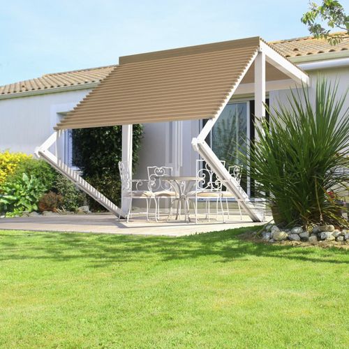 Pergola addossata - OLTRE - IL CEPPO - in legno / a lamelle frangisole / modulabile
