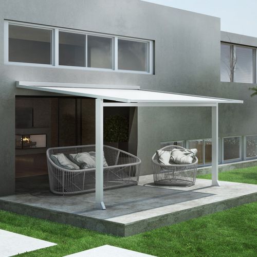 Pergola addossata - SCREEN - IL CEPPO - in alluminio / con copertura scorrevole in tela PVC
