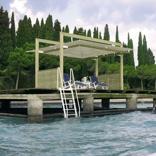 Gazebo in legno - AUROA - IL CEPPO - tetto in tela