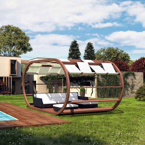 Pergola autoportante - SPACE - IL CEPPO - in legno / con copertura in tela
