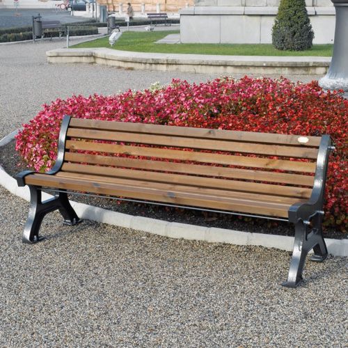 Panca per spazi pubblici classica - ITALIA - IL CEPPO - in legno / in metallo / con schienale