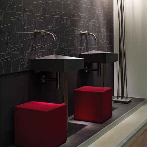 Lavabo sospeso - TWIST - MIPA srl - in graniglia di marmo / rettangolare / contemporaneo