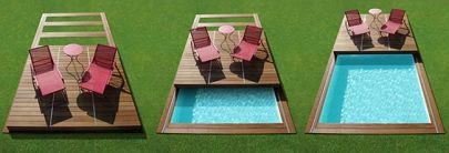 Copertura per piscina piatta - ROLLING DECK - PISCINELLE - in legno / con azionamento manuale