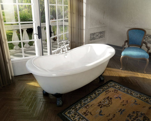 Vasca da bagno ovale - VERSAILLES - MAAX bathroom - con piedi / in acrilico / bianca