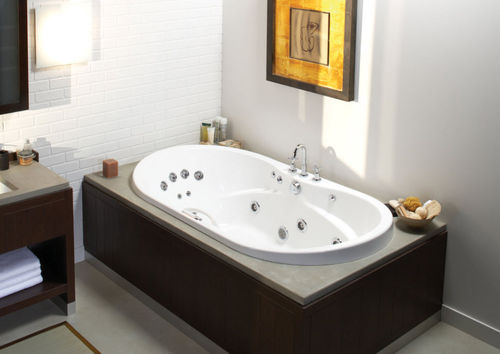 Vasca da bagno ovale - LIVING - MAAX bathroom - in acrilico / idromassaggio / bianca