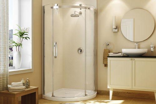 Box doccia in acrilico - OLYMPIA - MAAX bathroom - con sportello battente / rotondo