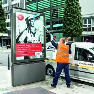 Cartello pubblicitario da incasso - JCDecaux - Mobilier Urbain - fisso / urbano / per superfici di lavoro