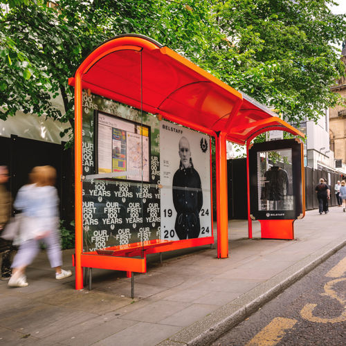 Pensilina per fermata d'autobus in metallo - JCDecaux - Mobilier Urbain - con panchina / LED / con tetto in acciaio galvanizzato