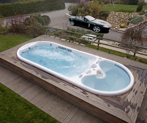 Spa da incasso per nuoto controcorrente - AQUAFIT PLUS - DIMENSION ONE SPAS - ovale / 6 posti / per uso residenziale