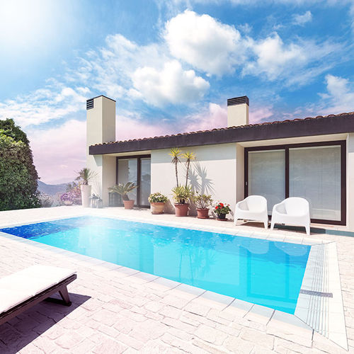 Piscina a effetto specchio - SUNPOOL - PROCOPI - bordo integrato / prefabbricata / da esterno