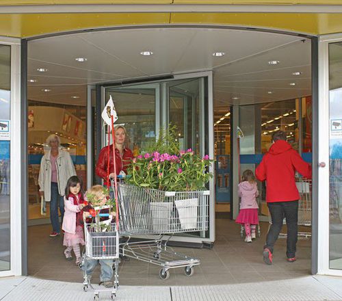 Porta girevole - RD3L  - ASSA ABLOY - d'ingresso / in metallo / vetrata