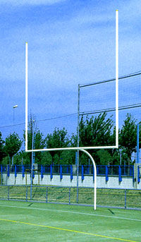 Pali porta rugby fisso - 72261 - sport France - in acciaio galvanizzato / bianco / termolaccato