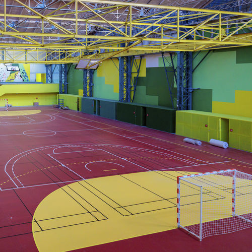 Pavimentazione sportiva da interno - LUMAFLEX ENERGY OMNISPORTS COMPACT  - Tarkett Sports Indoor - in legno / in vinile / per atletica