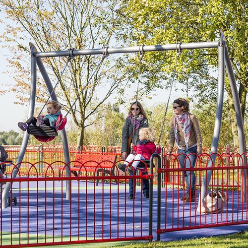 Altalena in acciaio -  SOLO+ : NEW WAVE / JJM-1126 - HUSSON INTERNATIONAL - per parco giochi / doppia