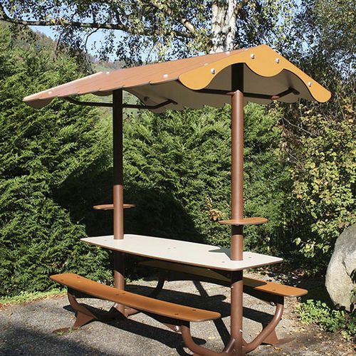 Tavolo da picnic contemporaneo - JAN-0037 - HUSSON INTERNATIONAL - in HPL / in acciaio galvanizzato / rettangolare
