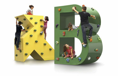 Parete d'arrampicata fissa - LETTERS AND ORIGAMI - ENTRE-PRISES - per parco giochi