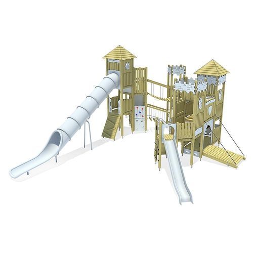 Torre da gioco per parco giochi - ST. GEORGE'S  - eibe Produktion + Vertrieb GmbH & Co KG - con scivolo / con muro di arrampicata / in legno