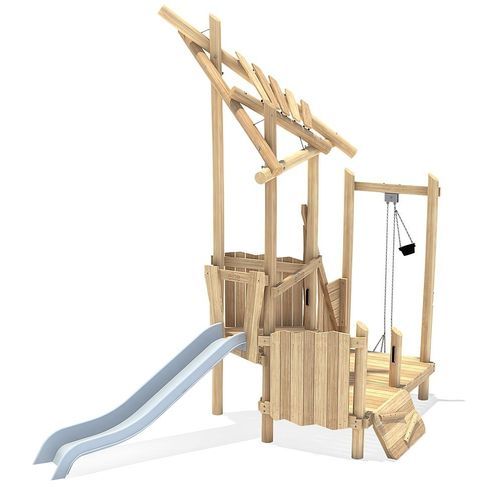 Struttura ludica per parco giochi - MATS  - eibe Produktion + Vertrieb GmbH & Co KG - in legno / con copertura