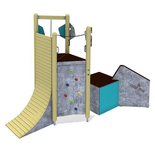 Struttura d'arrampicata per parco giochi - BASE CLIMB  - eibe Produktion + Vertrieb GmbH & Co KG - con trampolino