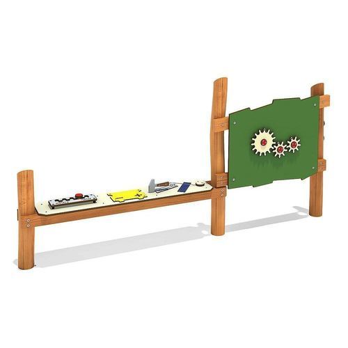 Struttura ludica per parco giochi - COUNTER CAR WORKSHOP - eibe Produktion + Vertrieb GmbH & Co KG - per asilo nido / in acciaio inossidabile / in robinia