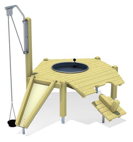Gioco con sabbia e acqua in legno - ACOTANGO - eibe Produktion + Vertrieb GmbH & Co KG - in acciaio inossidabile / con tavolo integrato / per esterni