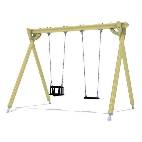 Altalena in legno - FALCON COMBI I - eibe Produktion + Vertrieb GmbH & Co KG - in acciaio inossidabile / in gomma / doppia