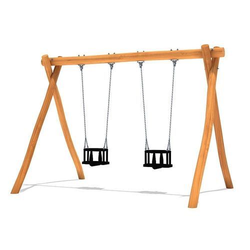 Altalena in acciaio inossidabile - MALTE - eibe Produktion + Vertrieb GmbH & Co KG - in robinia / doppia / per parco giochi