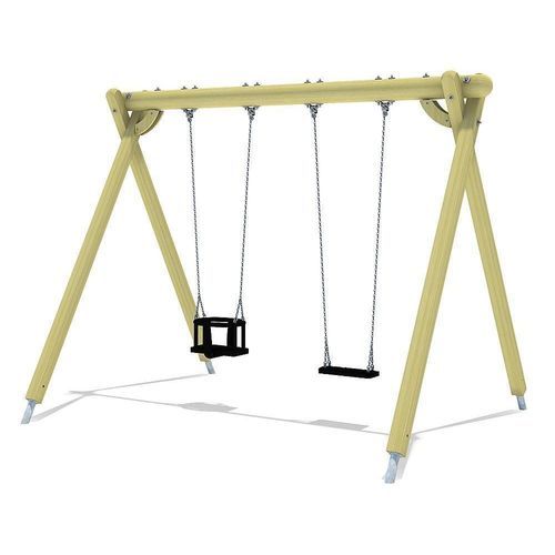 Altalena in legno - ALBATROS COMBI I - eibe Produktion + Vertrieb GmbH & Co KG - in acciaio inossidabile / in gomma / in larice