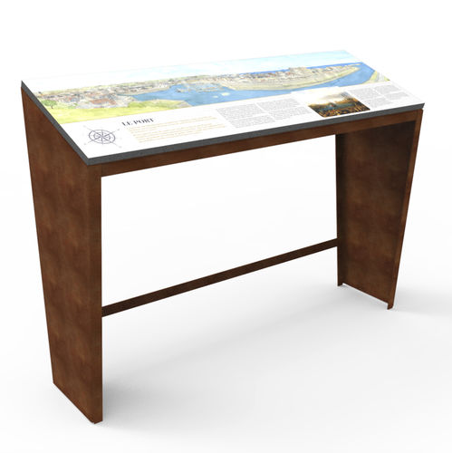 Tavola di orientamento in corten - Artmonie  - Empreinte signalétique - in acciaio termolaccato / in pietra lavica smaltata / per spazi pubblici