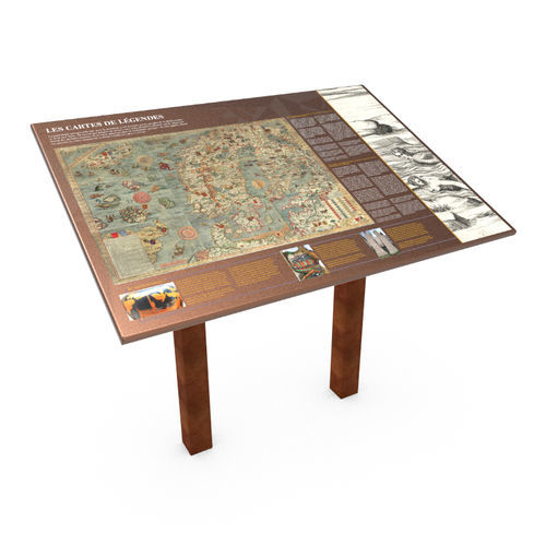Tavola di orientamento in corten - Cortex  - Empreinte signalétique - in pietra lavica smaltata / per spazi pubblici