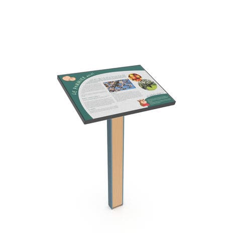 Podio di segnalazione - ROBIN - Empreinte signalétique - da esterno / in legno / in acciaio termolaccato