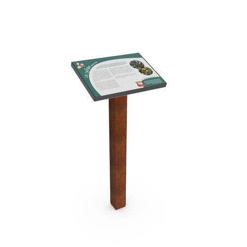 Podio di segnalazione - CORTEX - Empreinte signalétique - da esterno / in corten / in pietra lavica smaltata