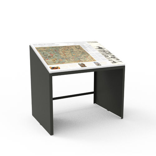 Tavola di orientamento in acciaio termolaccato - Artsteel  - Empreinte signalétique - in corten / in pietra lavica smaltata / per spazi pubblici