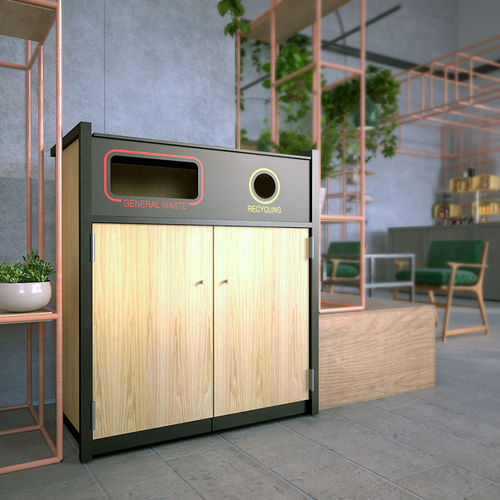 Copribidone di riciclaggio - AIRLIE - botton & gardiner urban furniture - professionale / in acciaio con rivestimento a polvere / in laminato