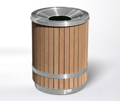 Portarifiuti pubblico - UB2.DS - botton & gardiner urban furniture - in acciaio inossidabile / in legno / con portacenere integrato