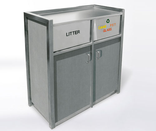 Portarifiuti pubblico - BTRS.2.LM - botton & gardiner urban furniture - per raccolta differenziata / in acciaio inossidabile / con coperchio