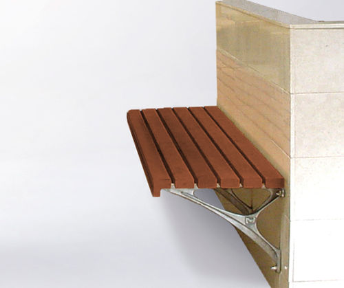 Panca per spazi pubblici contemporanea - BS15 CANTILEVERED - botton & gardiner urban furniture - in legno / in ghisa di alluminio / a muro