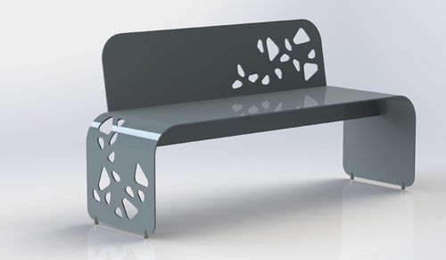 Panca per spazi pubblici design originale - PEBBLE BOTANIST - botton & gardiner urban furniture - in alluminio / con schienale / per ospedale