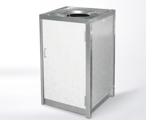 Portarifiuti pubblico - TOP LOADING - botton & gardiner urban furniture - in acciaio inossidabile / in legno / senza coperchio