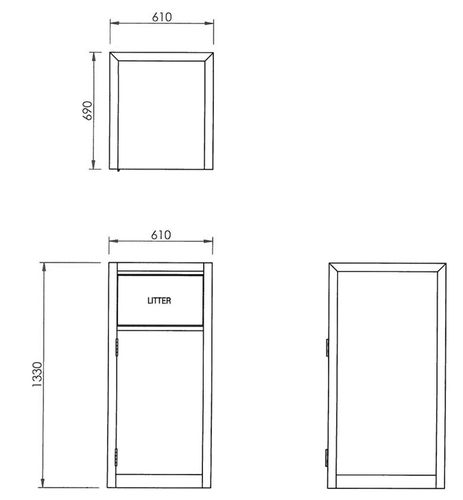 Portarifiuti pubblico - BTRS.1.LM - botton & gardiner urban furniture - in acciaio inossidabile / in legno / con ruote