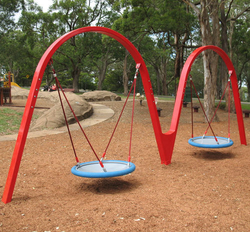 Altalena in metallo - BIGGO DUO™ - DYNAMO INDUSTRIES - per parco giochi / doppia / per disabili
