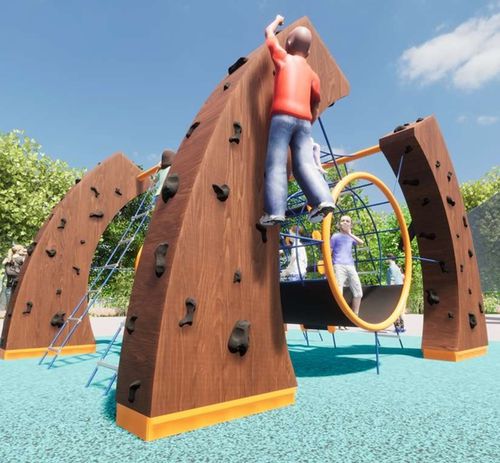 Struttura d'arrampicata per parco giochi - SPEED TUNNEL    - DYNAMO INDUSTRIES - in legno / in corda