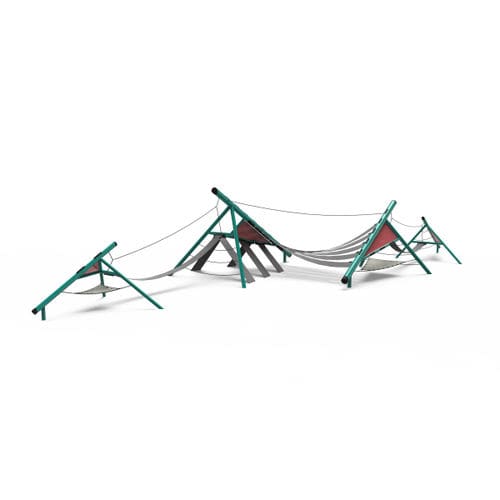 Struttura d'arrampicata per parco giochi - PLAYCUBES™ : PLAYFORM 7  - PLAYWORLD - con trampolino