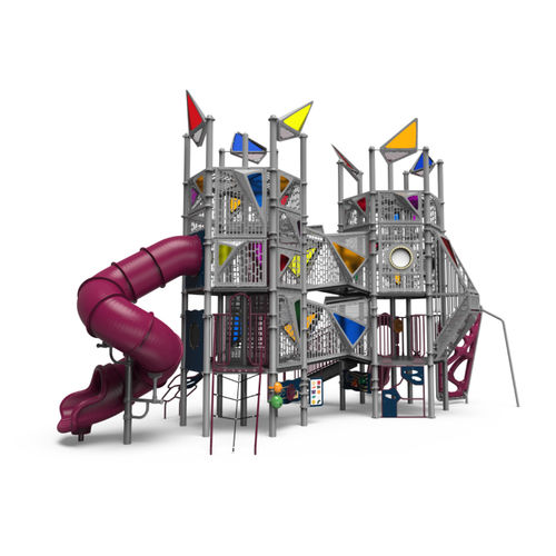 Struttura ludica per parco giochi - SKY TOWERS® : CRIMSON SKY - PLAYWORLD - in metallo / in plastica