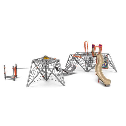 Struttura d'arrampicata per parco giochi - ROPESCAPES™  - PLAYWORLD - con trampolino