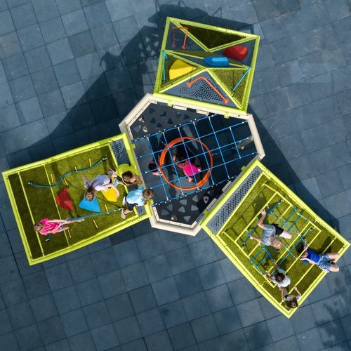 Struttura d'arrampicata con trampolino - PLAYHILLS™  - PLAYWORLD - per parco giochi / modulare